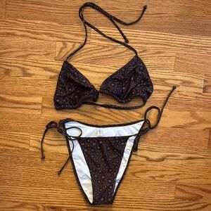 Heavy Manners Brown Patterned Bikini Set